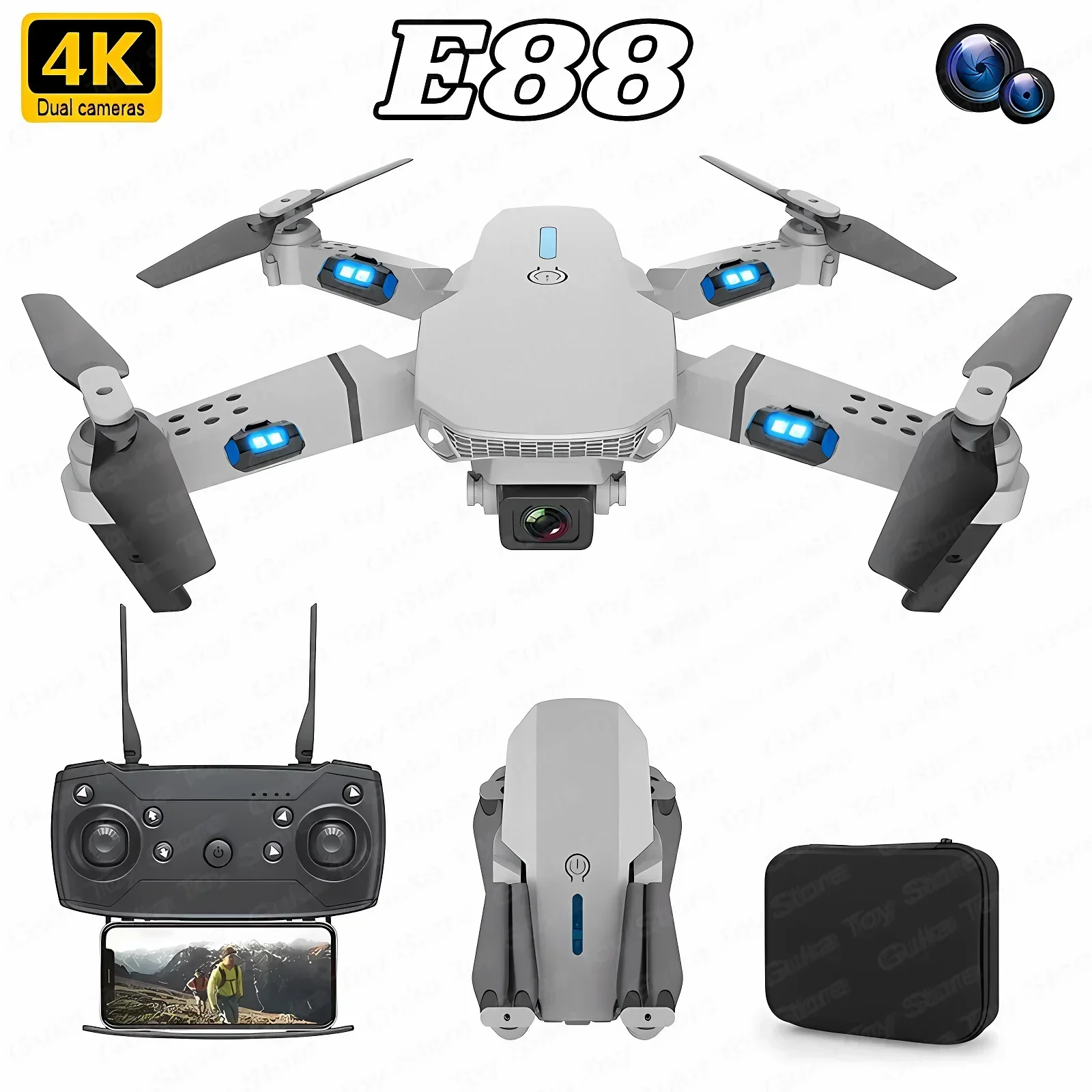 Drone Cinematic - E88 Pro WIFI FPV Drone Wide