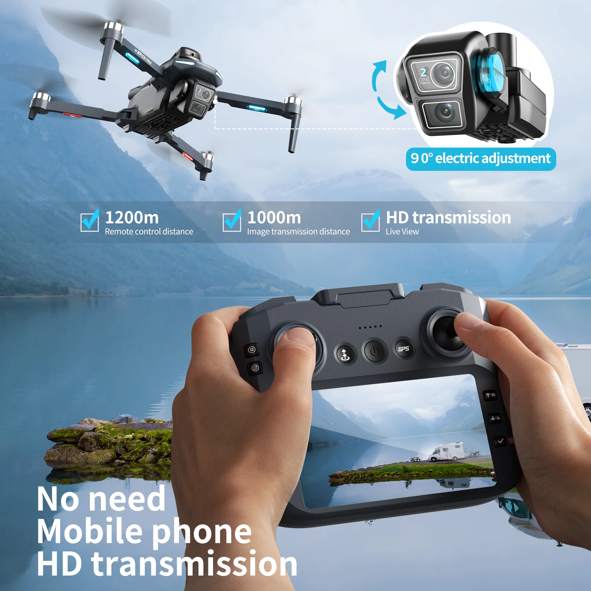 Oryginalny dron XT606 MAX GPS  – Drone Surveying recenzja i cena
